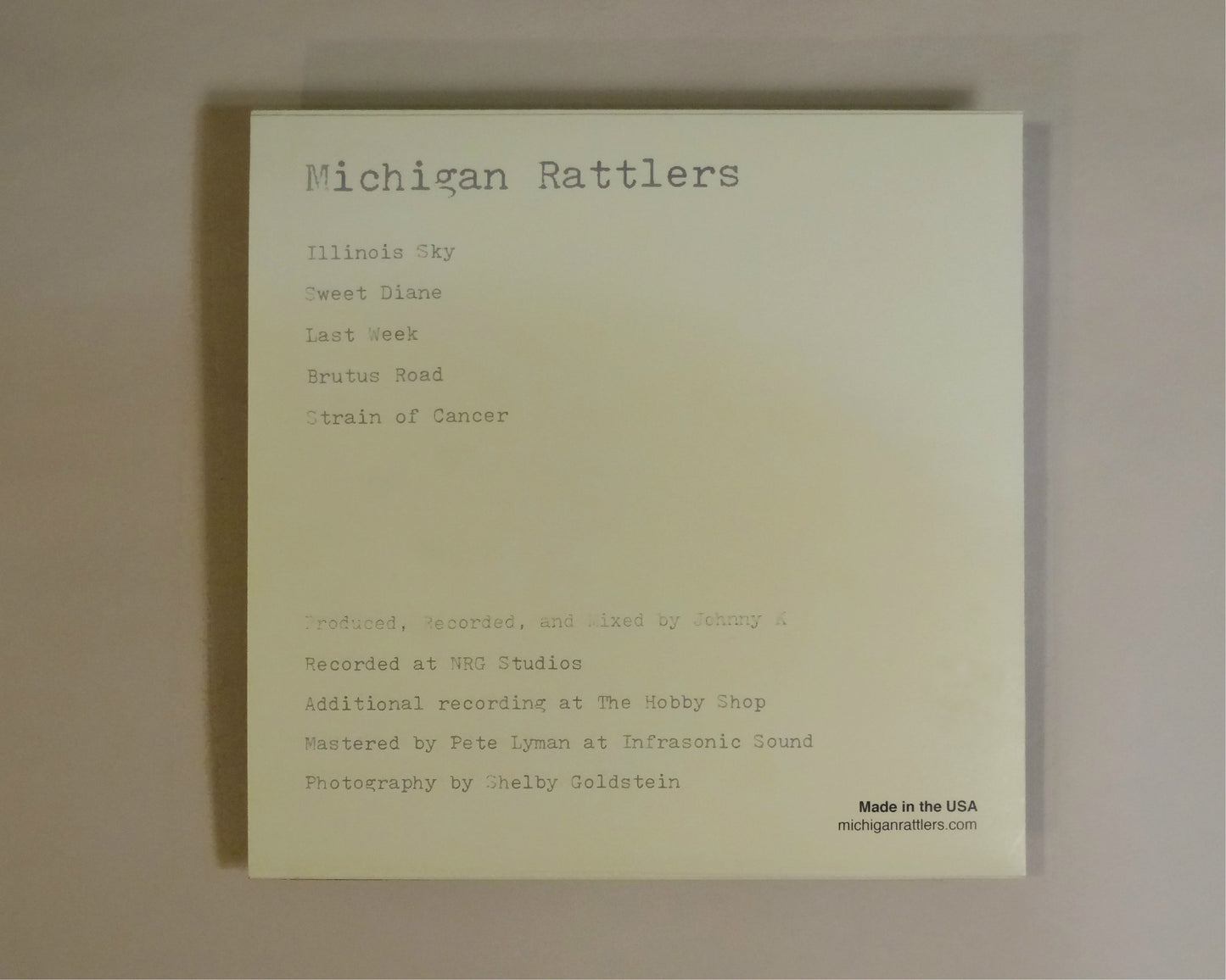 Michigan Rattlers EP 10" Vinyl (Out of print)